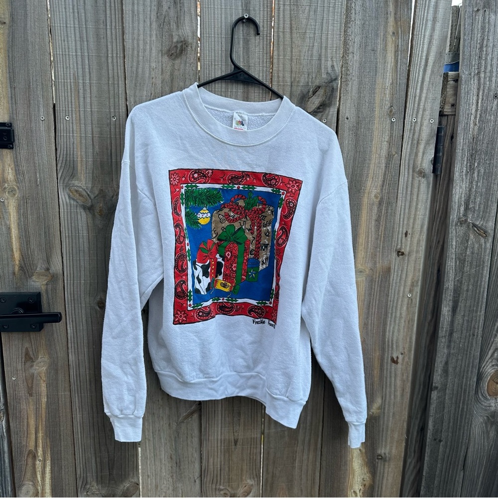 Vintage Holiday Freckle Face Fruit Of The Loom Crewneck Large